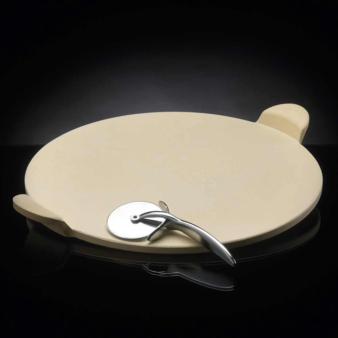 Napoleon PRO Pizzastein Mit Schneideroller 3 Napoleon PRO Pizzastein Mit Schneideroller – Bild 3