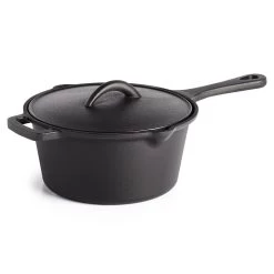 Napoleon Gußeisen Soßentopf Mit Deckel, Ø18cm, 2 Liter Schwarz